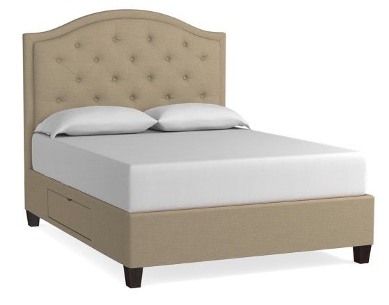 Bassett® Furniture Custom Upholstered Beds Vienna Arched Storage Bed-0