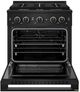 ZLINE Marino 30" Black Stainless Steel Pro Style Dual Fuel Range with 4 Brass Burners-1