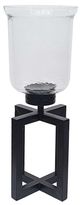 A & B Home Black/Clear Small Candle Holder-1