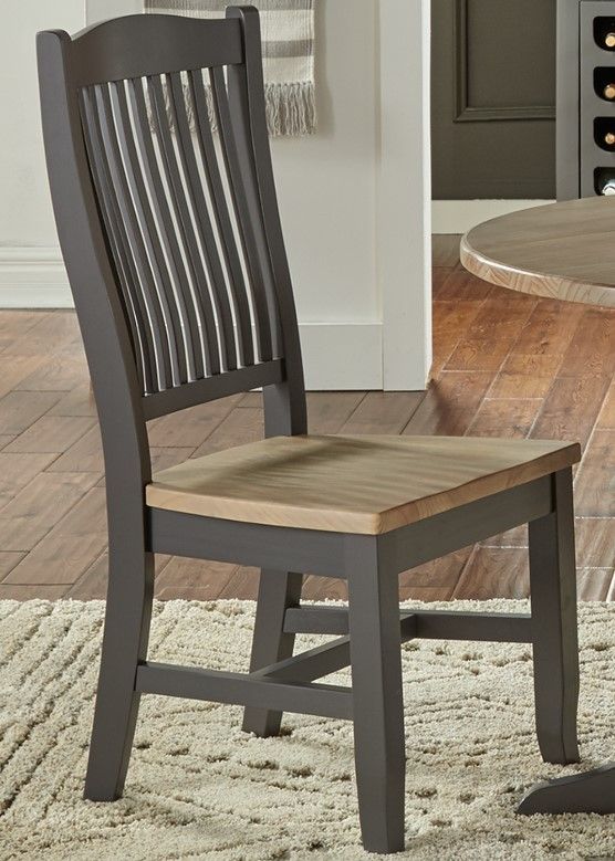A-America® Port Townsend Gull/Seaside Pine Slatback Dining Side Chair-1