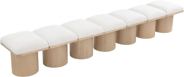 Meridian Furniture Pavilion 7-Piece Cream/Natural 109" Modular Bench Set-1