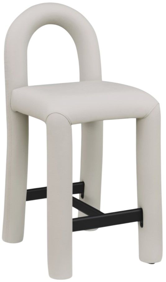 Meridian Furniture Amari Taupe Vegan Leather Upholstered Counter Stool-0