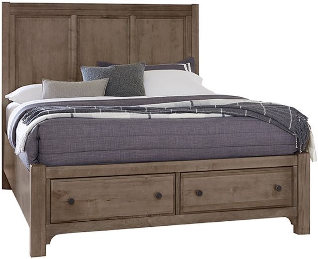 Vaughan-Bassett Cool Farmhouse Gray Queen Panel Storage Bed-0