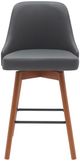 Armen Living Sicily Gray/Walnut Swivel Bar Stool-1