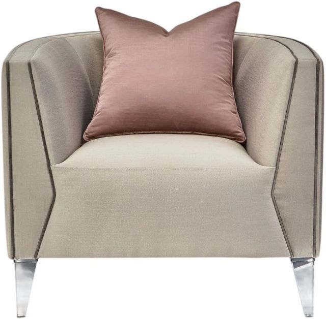 Michael Amini® Linea Metallic/Silver Mist Chair-1