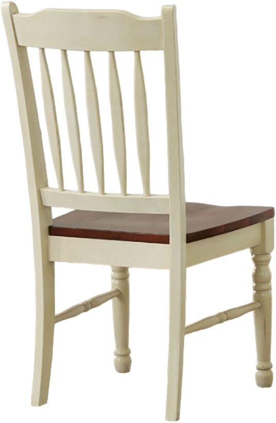 A-America® British Isles Buttermilk/Merlot Slatback Dining Side Chair-1