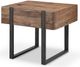 Magnussen Home® Prescott Rustic Honey End Table with Metal Base -0