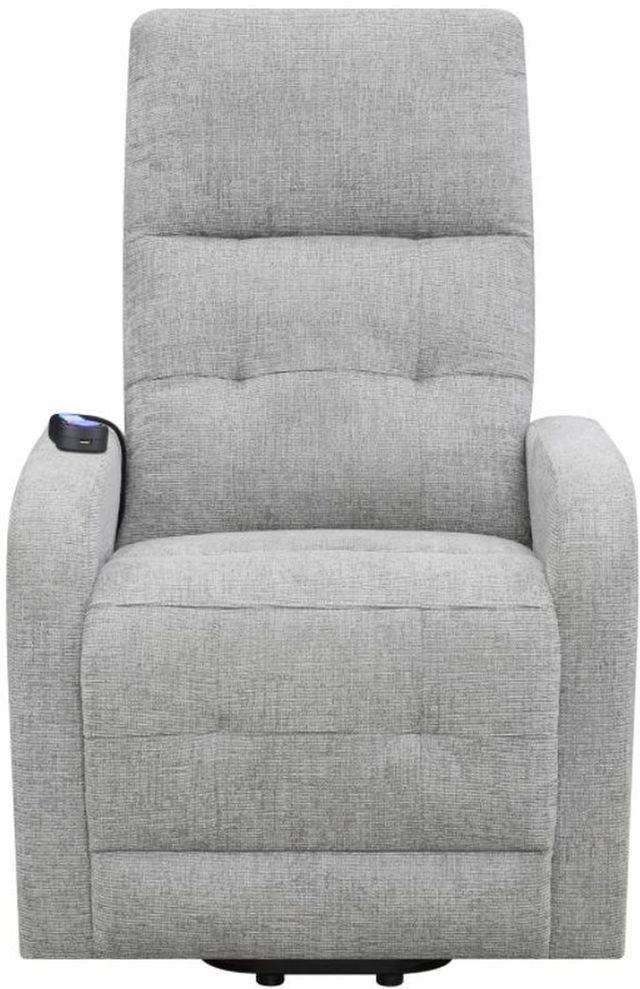 Coaster® Howie Grey Tufted Upholstered Power Lift Recliner-2