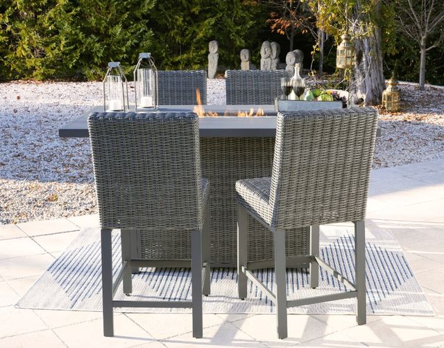 Signature Design by Ashley® Palazzo 5-Piece Gray Outdoor Dining Set-3