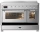 Ilve® Majestic III 48" Stainless Steel Pro Style Induction Range with Triple Glass Door and Chrome Trim-2
