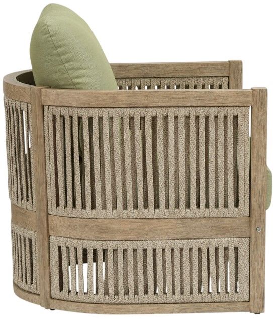 Signature Design by Ashley® Vision Lane 2-Piece Beige/Green Fabric/Wooden Outdoor Lounge Chair-4