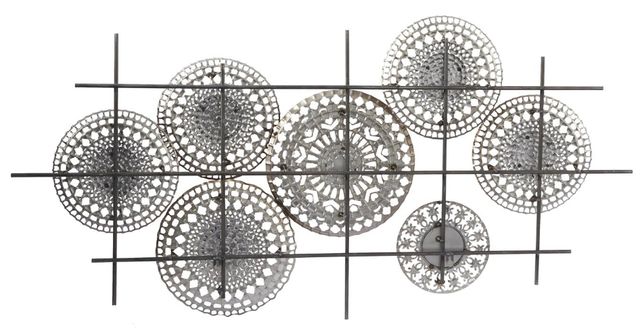 Deco Marche Brown Round Mirrored Wall Decor-2