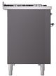Ilve® Nostalgie II Noblesse 48'' Graphite Matte Pro Style Dual Fuel Range with Chrome Trim-2