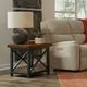 Flexsteel® Carpenter Brown End Table with Black Metal Frame-3