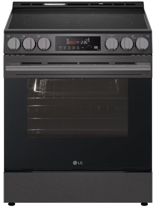 LG 30" PrintProof™ Black Stainless Steel Slide-In Electric Range with Fan Convection-2