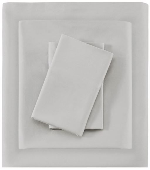 Olliix by Madison Park 525 Thread Count Light Gray Full Cotton Rich Sheet Set-0