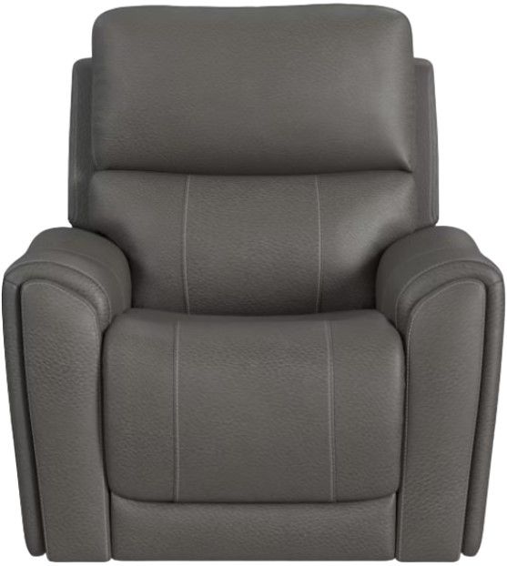 Flexsteel® Carter Smoke Power Recliner with Power Headrest and Lumbar-3
