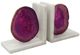 A & B Home 2-Piece Pink Agate and Marble Bookend Set-0