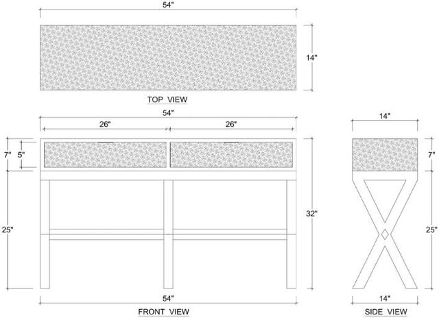 Bramble Customizable Renoir Rattan Console Table-1