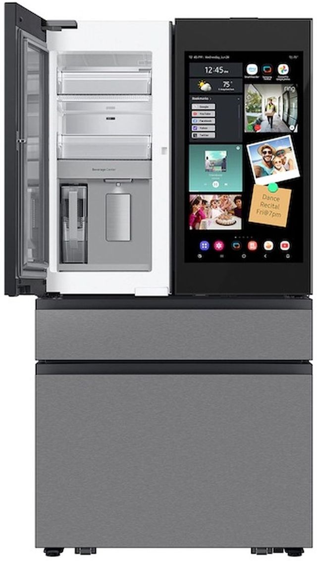 Samsung Bespoke 36” 23 Cu. Ft. Charcoal Glass/Stainless Steel Counter Depth French Door Refrigerator with AI Family Hub™+ & Inner Beverage Center™ -4