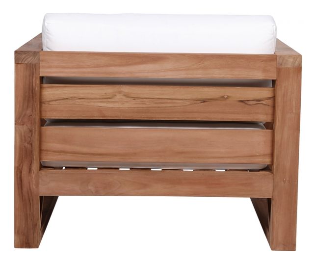 Meridian Furniture Anguilla Natural Teak/Off-White Fabric/Wood Outdoor Accent Chair-3