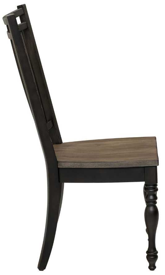 Liberty Furniture Magnolia Manor Antique Black/Weathered Bark Spindle Back Dining Side Chair-3