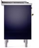 Ilve® Nostalgie II Series 36" Midnight Blue Pro Style Dual Fuel Range-3