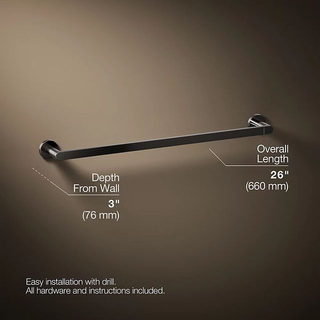 KOHLER® Composed® Vibrant Titanium 24" Towel Bar-3