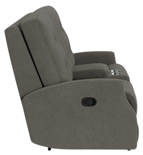 Flexsteel® Devon Coal Reclining Loveseat with Console-2