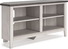 Signature Design by Ashley® Dorrinson Two-Tone Corner TV Stand with 2 Shelves