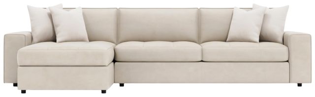 Bernhardt Nest Bernhardt Living 2-Piece Beige Leather Left-Arm Facing Sectional-1