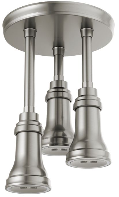 Delta Universal Showering Stainless 2.5 GPM H2Okinetic® Pendant Raincan Shower Head with LED Light-0