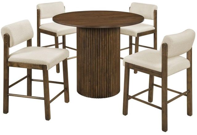 Coaster® Hamlyn 5-Piece Cream/Walnut Counter Dining Set-0