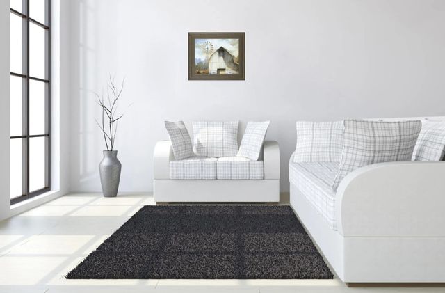 Classy Art Beige/Brown Barn Country By White Ladder Wall Art-2