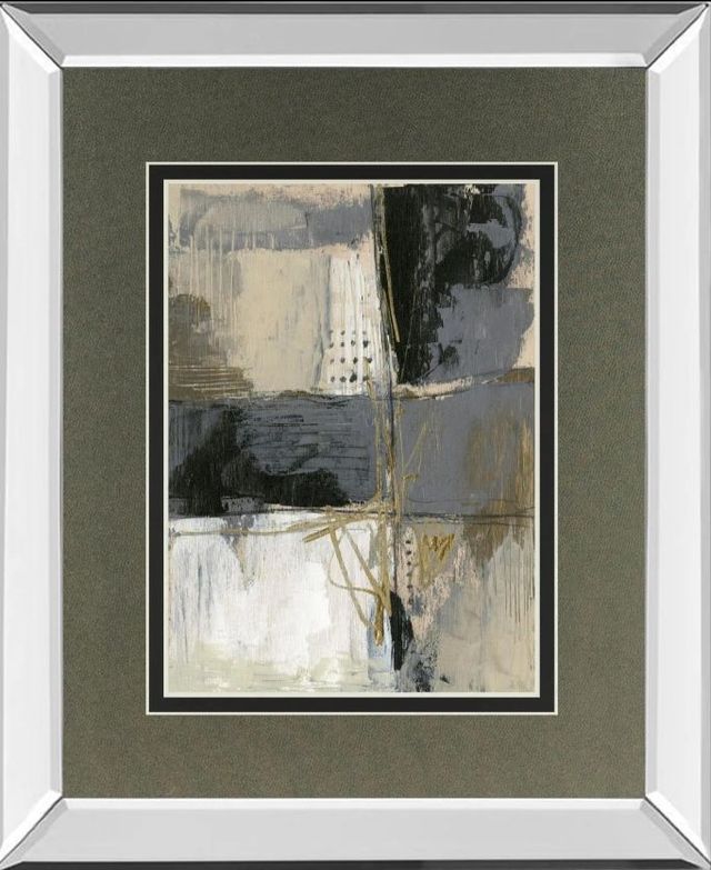 Classy Art Neutral Divisions II by Jennifer Goldberger Mirror Framed Wall Art-0