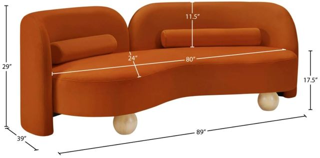 Meridian Furniture Daphne Cognac Velvet Sofa-2