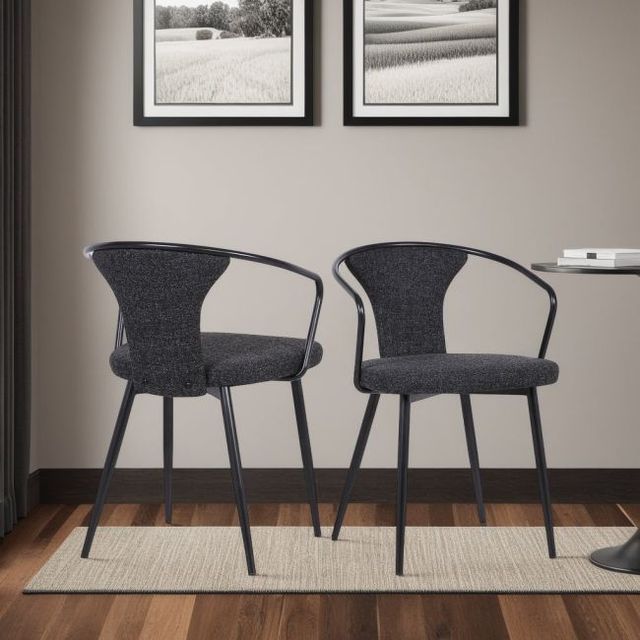 Armen Living Francis Black Dining Arm Chair-1