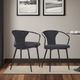 Armen Living Francis Black Dining Arm Chair-1