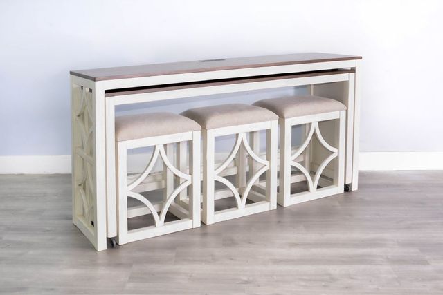 Sunny Designs™ 5-Piece Buckskin/Marble White Nesting Console Table Set-3