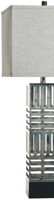 StyleCraft Norman Wyatt Home Orion Plated Silver Steel Table Lamp-1