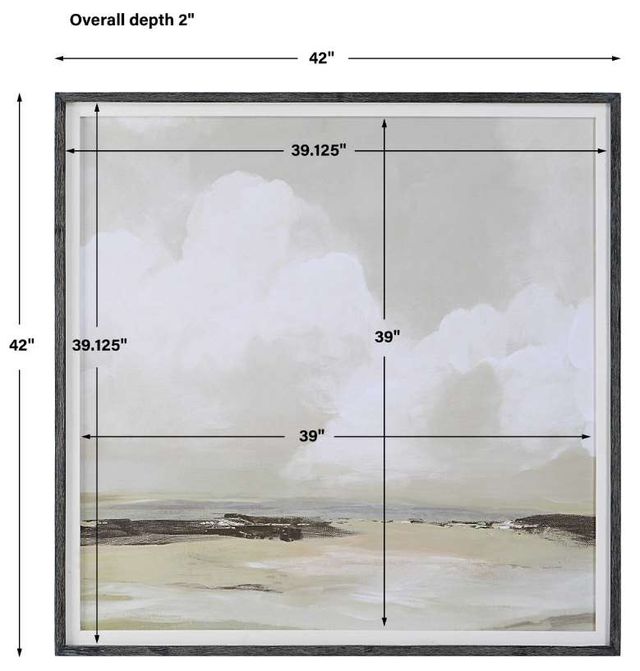 Uttermost® Soft Clouds White Framed Print-2