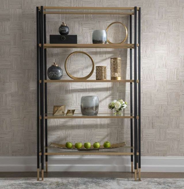 Uttermost® Kentmore Black/Gold Etagere-1