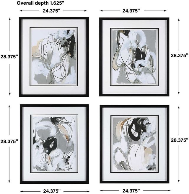 Uttermost® June Erica Vess 4-Piece Tangled Threads Framed Prints Set-3