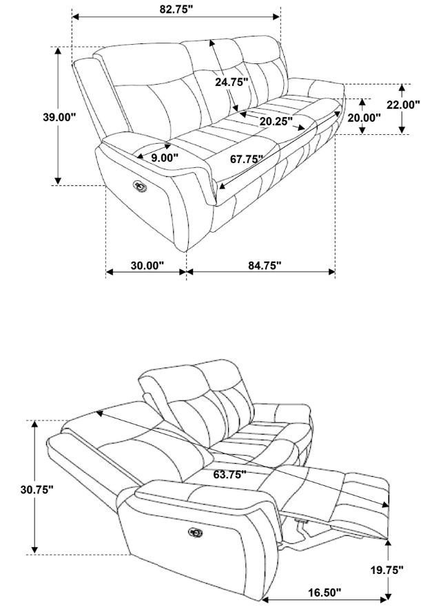 Coaster® Lawrence 2-Piece Charcoal Manual Reclining Living Room Set-2