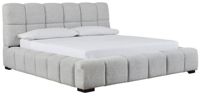 Signature Design by Ashley® Jesstean Light Gray California King Upholstered Panel Bed-0