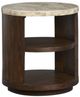 Magnussen Home® McPherson White Top End Table with Burnt Umber Base-0