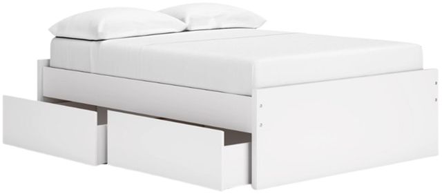 Signature Design by Ashley® Onita White Full Platform Bed with 1 Side Storage-1