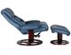 BarcaLounger® Dawson Roman Blue Swivel Reclining Pedestal Chair and Ottoman Set-3