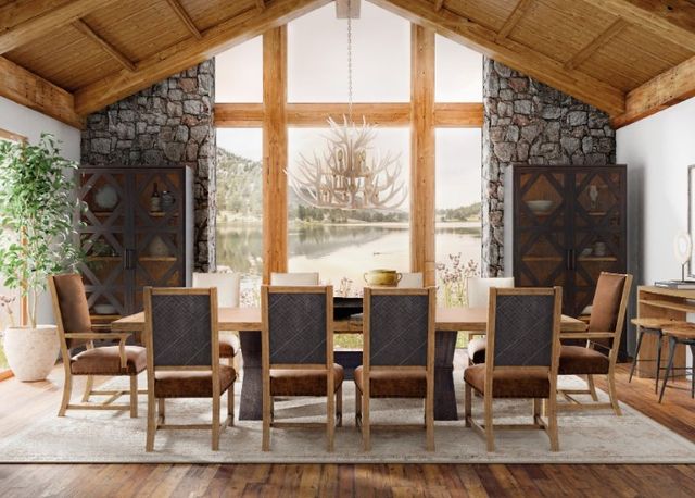 Hooker® Furniture Big Sky Seville Timber/Vintage Natural Host Dining Chair-1
