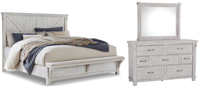 Signature Design by Ashley® Brashland 3-Piece White California King Panel Bed Set-0